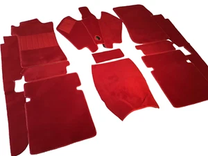 Juego de alfombras de terciopelo tinto oscuro/vino tinto oscuro Mercedes W111 cupé LHD 1961-1968 - Imagen 1 de 1