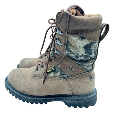 Rocky Ranger Gore-Tex Boots 8.5M 4221 Camo Leather 600 Grams Of Thinsulate - Photo 1/4