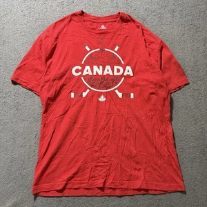 Adidas Team Canada T-Shirt Mens XL Red Hockey World Cup Maple Leaf Logo Tee - Picture 1 of 8