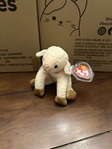 Ty Beanie Babies: Ewey The Lamb - New - With Tag Protector - Picture 1 of 5