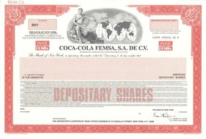 Coca-Cola FEMSA, S.A. DE C.V. - Specimen Stocks and Bonds - Specimen Stocks & Bo - Bild 1 von 1