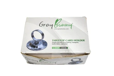 Conjunto de porta-cartões de mesa GrayBunny 12 unidades cromadas suporte para cartão de casamento - Imagem 1 de 4