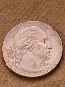 2022 P Wilma Mankiller Quarter Large Cud Error/In CodWe Trust - Picture 1 of 2