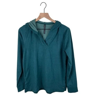 Sudadera con capucha para mujer Gaiam Asana polar talla mediana verde azulado profundo ropa de salón acogedora Foto 1 de 4
