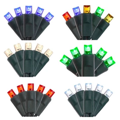 HOLISCAPES 4 pack - 5mm - LED String Lights - 4" spacing - Green wire (6 Colors)