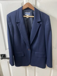 Vintage Pendleton Virgin Wool Navy Blue Blazer Single Button Women’s 6 Jacket - Picture 1 of 10