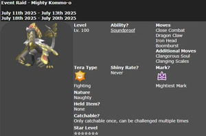 MIGHTY KOMMO-O 7 STAR TERA RAID EVENT MIGHTIEST MARK 6 IVS | KOMMO-O RAID - Picture 1 of 4