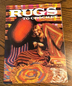 Vintage 1971 Rugs to Crochet Leaflet 2537 Columbia Minerva - Imagen 1 de 2