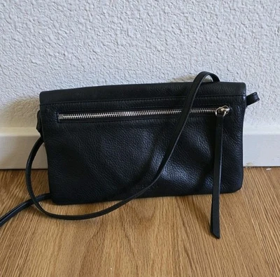 MARGOT Bandolera de Cuero Negro Bolso de Mano Cartera Bolso de Hombro Boho Hobo Cadena Foto 1 de 4