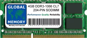 4GB DDR3 1066MHz PC3-8500 204-PIN SODIMM MEMORY RAM FOR APPLE INTEL LAPTOP/PCs - Picture 1 of 1