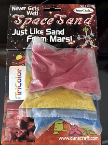 SPACE SAND by Dune Craft TriColor NEW In Package 2004 Vintage Blue Yellow Red - Picture 1 of 1