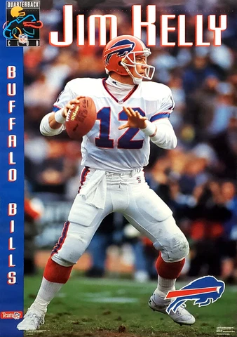 Jim Kelly CLASSIC Buffalo Bills 1992 Costacos Brothers Vintage 23x35 Wall POSTER Cover