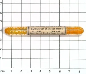 Antike Mallinckrodt Gold Chlorid Ampulle versiegelt mit Original Behälter 15 Körner - Bild 1 von 4