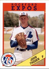 1990 Rockford Expos Litho Center #26 John Thoden Medford New York Baseball Card