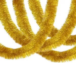 2PCS 16.4ft Gold Tinsel Garland Christmas luxury garland metallic thick sturdy - Picture 1 of 6