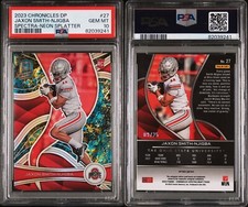 2023 Panini Chronicles Spectra JAXON SMITH-NJIGBA Neon Splatter RC /25 PSA 10