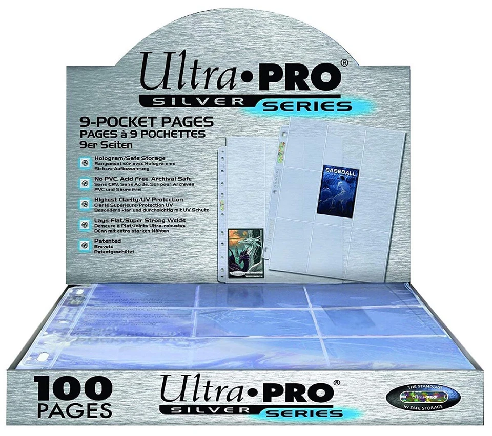 Ultra Pro Hüllen für 9 Karten - 9-Pocket Pages Silver (100 Stück) - Bild 1 von 1