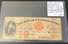 1862 10 Cents, JD Hamlin's Banking House, Niagara Falls NY.
