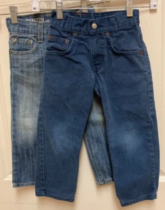 LOT of 2 Levi's Boys Blue Denim Jeans-550 Relaxed & 218 Slim Straight (Size 4) - Picture 1 of 7