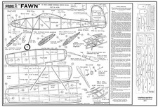 FROG FAWN FREE FLIGHT RUBBER POWER PLAN SET 22' SPAN