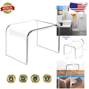 Durable Acrylic Step Stool - Modern Clear Design for Bathroom and Kitchen - Picture 1 of 9