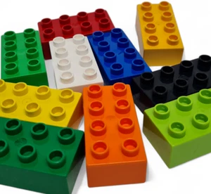 DUPLO 2x4 Stud Blocks x 10. Genuine Preowned LEGO Bricks Washed and Sanitised - Picture 1 of 25