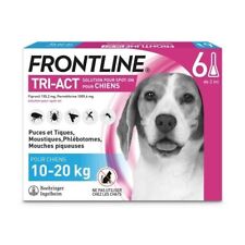 FRONTLINE Tri-Act Chiens M - 10 a 20 kg - 6 Pipettes - puces, tiques, moustiq...