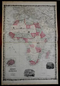 African Continent St. Helena's Island 1862 Johnson Ward large map Scarce Issue - Picture 1 of 4