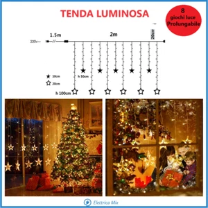 Tenda Luminosa Natalizia Luci di Natale a Led da per Esterno Interno Catena Cald - Foto 1 di 8