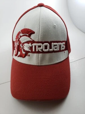  USC Trojans hat Stretch fit small  ZEPHYR  vintage red white NCAA - Image 1 of 4