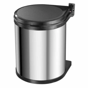 Hailo Pattumiera da Incasso Compact-Box M, Pattumiera Pattumiera Acciaio Inox Nero 15L - Foto 1 di 7