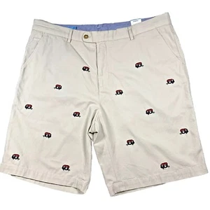Neu mit Etikett J. McLaughlin Oliver Herrenshorts Größe 40 Camper bestickt Baumwolle steinfarben - Bild 1 von 11