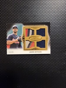 2011 Topps Marquee Gametime Mementos Quad Relics Gold /25 Jason Heyward #GMQR-49