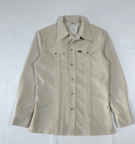 OFF WHITE Camicia Vintage Lee Riders Off White Western Cowboy Perla Bottoni Adulto Taglia Sm Med