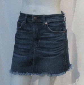 AMERICAN EAGLE Stretch Denim High Rise Side Zippers Mini Jeans Skirt US S 6 EUC - Picture 1 of 7