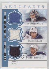 2012 Upper Deck Artifacts Tundra Trios Jerseys Blue Ondrej Pavelec Evander Kane