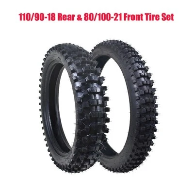 21" 18" 110/90-18 & 80/100-21 Tire + Tube Motocross Off Road YZ125 Pit Dirt Bike - Image 1 of 4