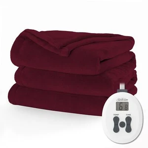 Sunbeam Royal Luxe Cabernet Heated Blanket - Full - Picture 1 of 9