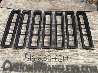 7 шт черных вставных сетчатых накладок на переднюю решетку для Jeep Wrangler TJ 1997-06 годов выпуска - Изображение 1 из 4