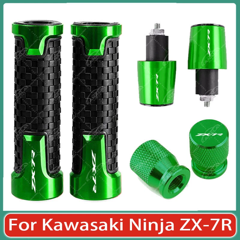 For Kawasaki Ninja ZX-7R Green Motorcycle Handlebar Grip End Handle Bar Grips Foto 1 de 1
