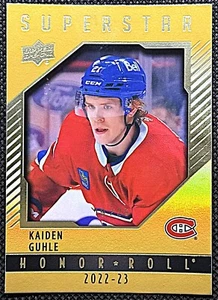 2022 23 Upper Deck Kaiden Guhle Gold Rainbow Rookie Honor Roll /25! #HR68 - Foto 1 di 2
