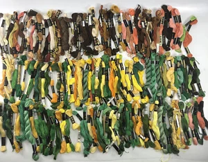 DMC Cotton 6 Strand Embroidery Floss Lot-180 Full New Skeins Brown Green Yellow - Picture 1 of 12