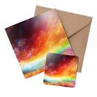 1 x Greeting Card & Coaster Set - Rainbow Sky Clouds Colourful #2559