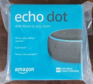 BRAND NEW Sealed Amazon Echo Dot 3rd Gen Smart Speaker Alexa Charcoal - Picture 1 of 4