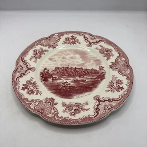Plato de cena Johnson Bros. Old Britain Castles rosa 9" Windsor en 1792 Inglaterra - Imagen 1 de 4