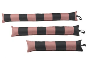 Draught Excluder Cold Stopper Striped Navy & Pink Cotton Door Draft Stopper - Picture 1 of 6