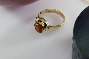 Sehr schöner Ring 14 Karat Gold mit einem Imperial Topas, Größe 56,5, 5,30 Gramm - Bild 1 von 5