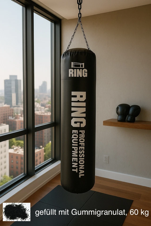 Schwerer Boxsack für Training 130 x 30 cm – gefüllt mit Gummigranulat, 60 kg - Bild 1 von 4