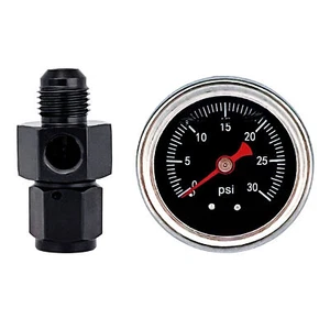 Liquid 0-30psi Fuel Pressure Gauge Regulator Gauge 1/8" NPT W/ 6AN Adapter - Picture 1 of 14