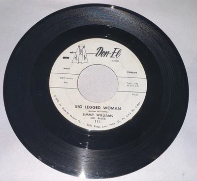RARE BLUES JIMMY WILLIAMS DON-EL 111 BIG LEGGED WOMAN VG+ WHITE LABEL - Imagem 1 de 2